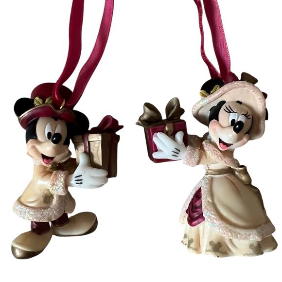 Disney Parks Christmas Collection Mickey and Minnie Mouse 2-CT Ornaments - Picture 3 of 6